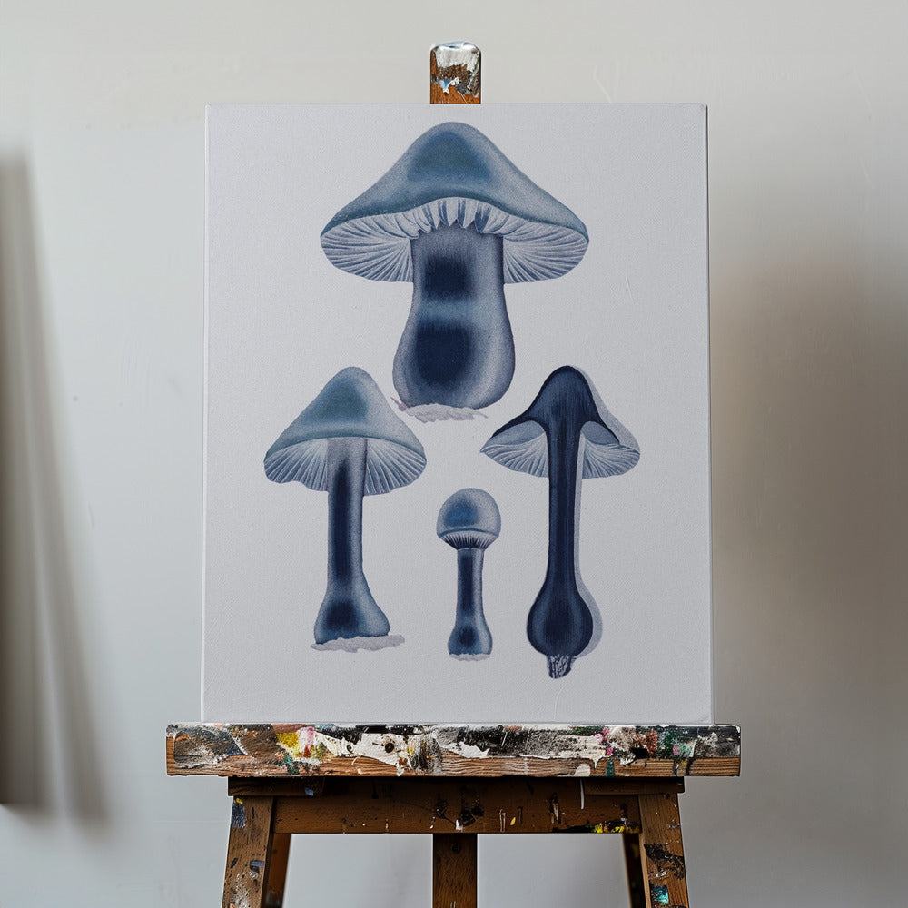 Agaricus Bulbosus - Blå | Lærredsbilleder