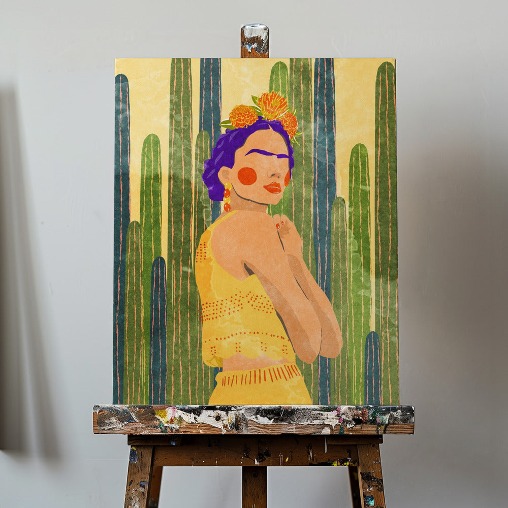 Frida and cacti | Canvas