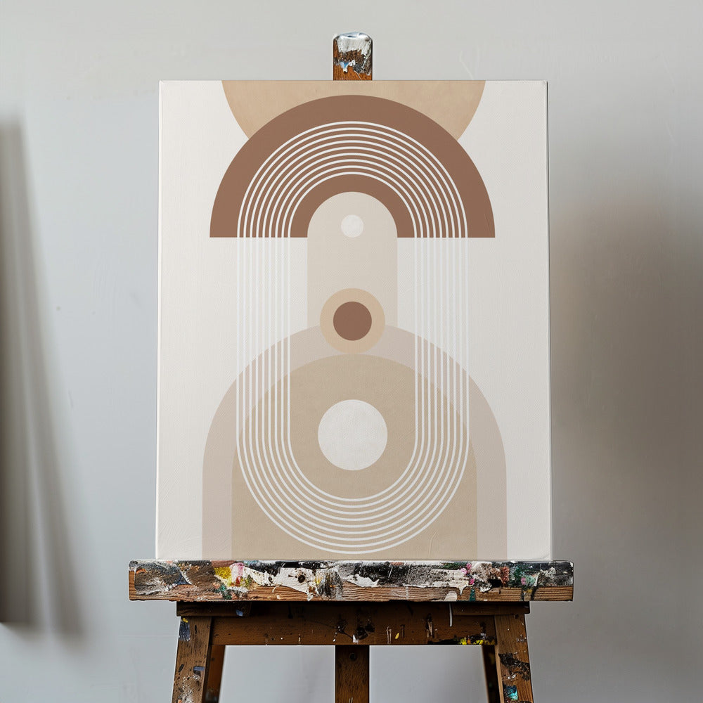 Beige Mid Century Julisteet - Taidevedokset | Canvastaulut