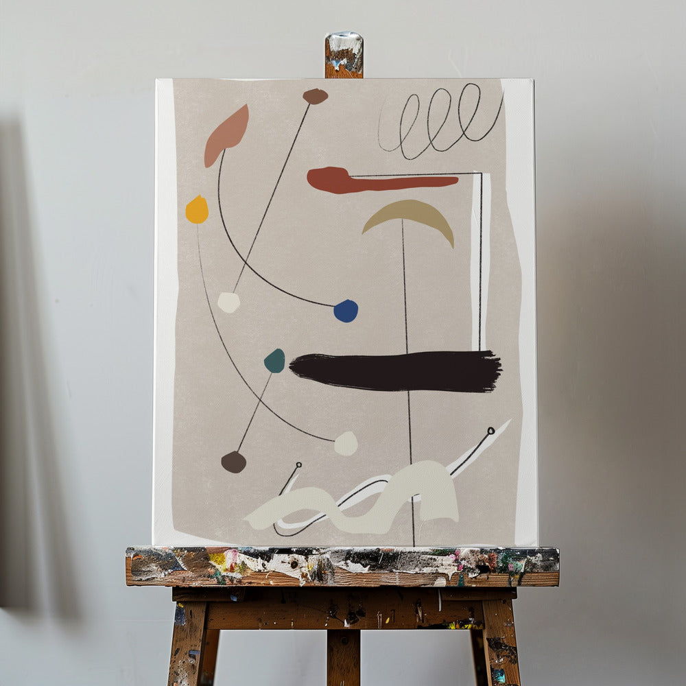 Lignes minimalistes et formes colorées | Tableaux sur Toile