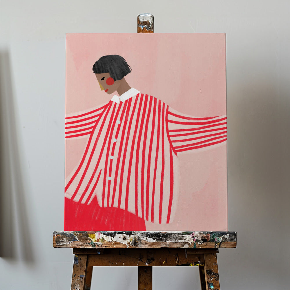 The Woman With the Red Stripes | Canvas