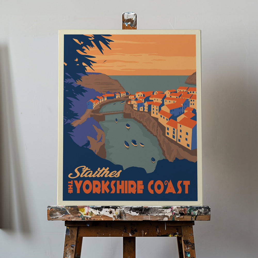 Impresión de viaje de Staithes Yorkshire | Impresiones en Lienzo