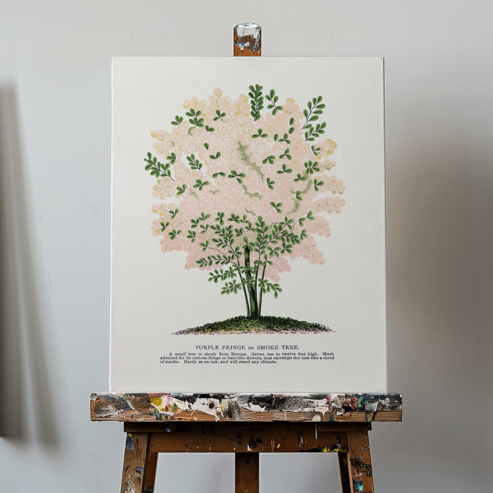 Litografía del árbol con flecos morados | Impresiones en Lienzo