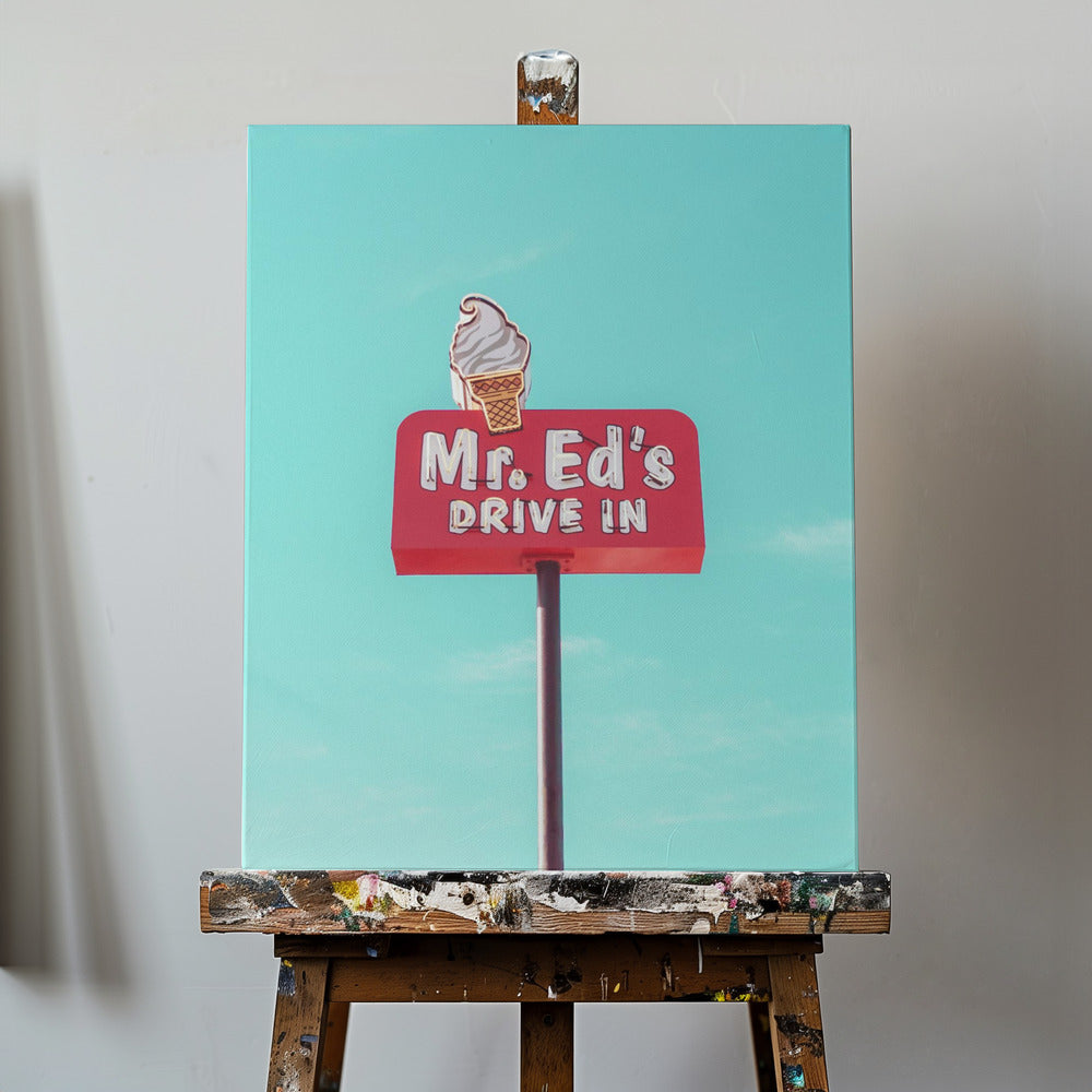 Panneau vintage Mr. Ed's Drive In à Urbana, Missouri, États-Unis | Tableaux sur Toile