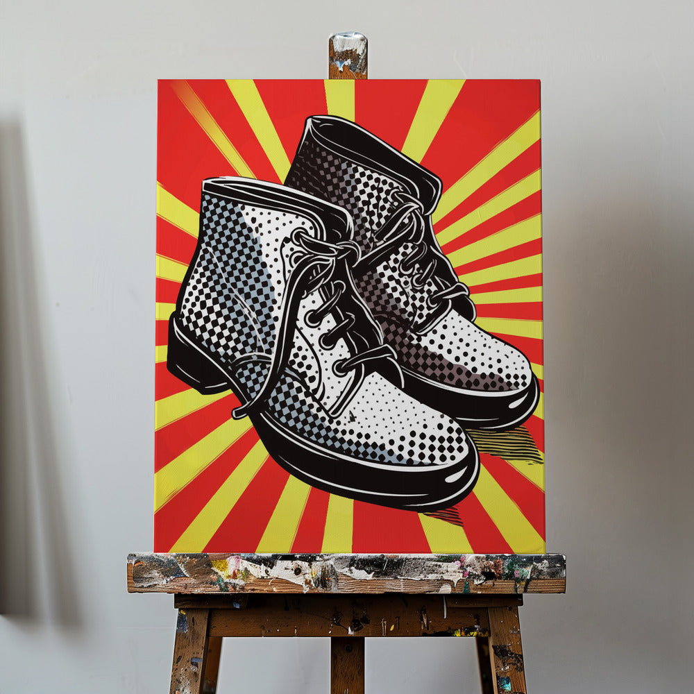 Vintage Boots with Polka Dots | Canvas
