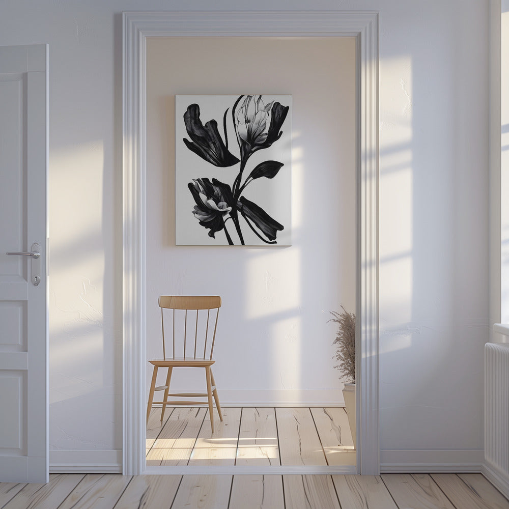 Svart blomma | Canvas