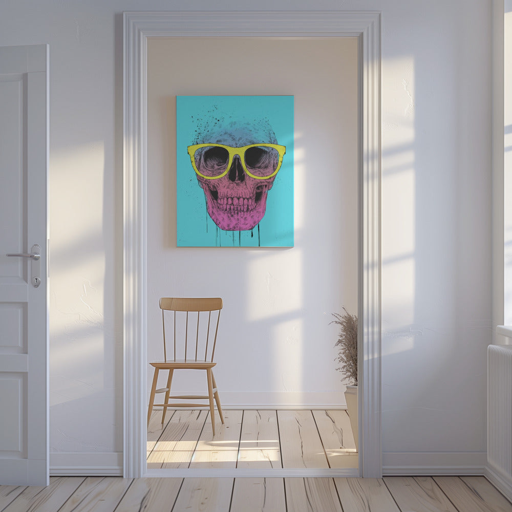 Calavera pop art con gafas | Impresiones en Lienzo
