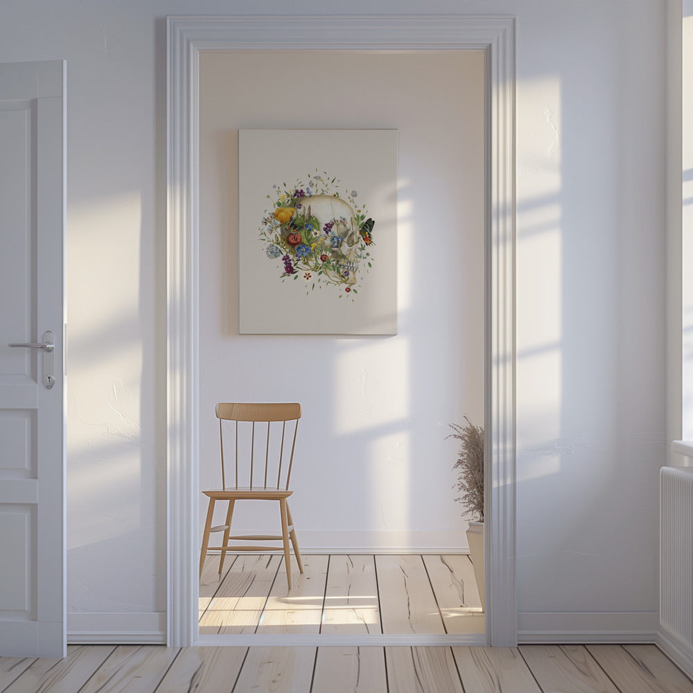 Cráneo floral | Impresiones en Lienzo