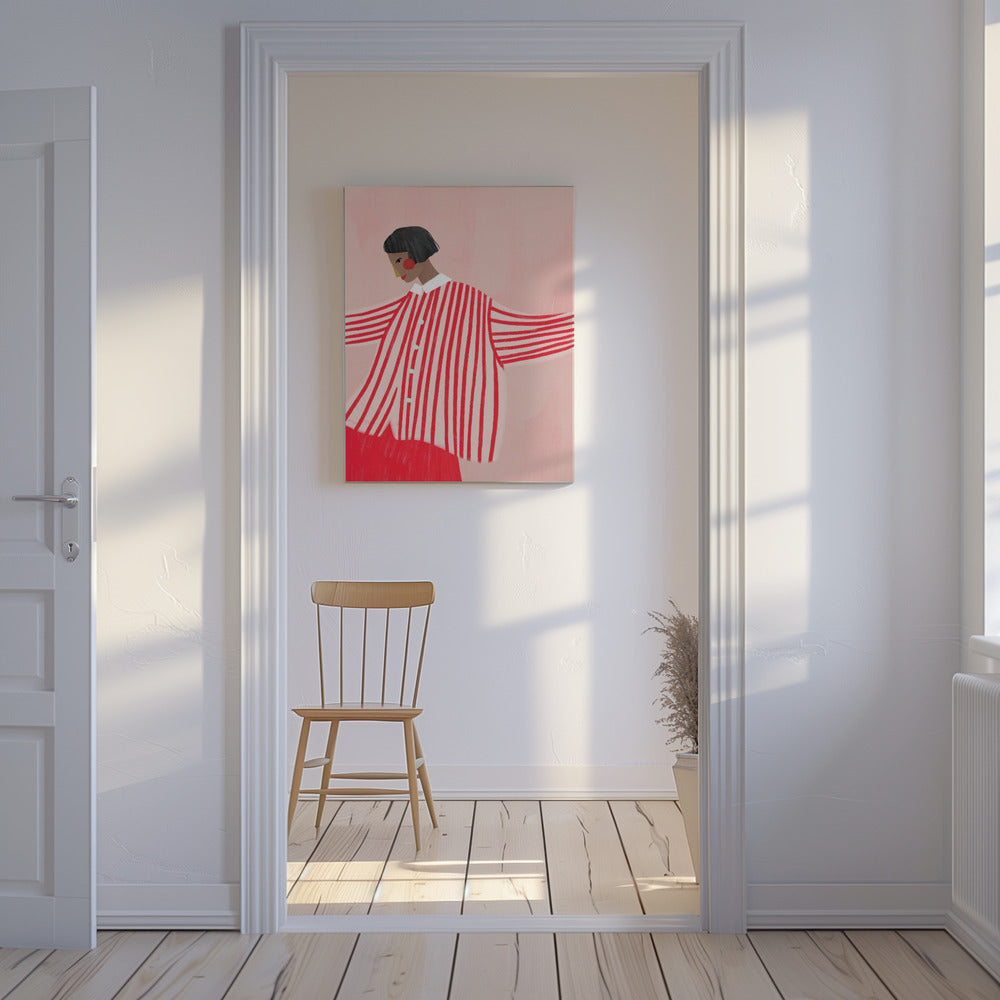 The Woman With the Red Stripes | Canvas