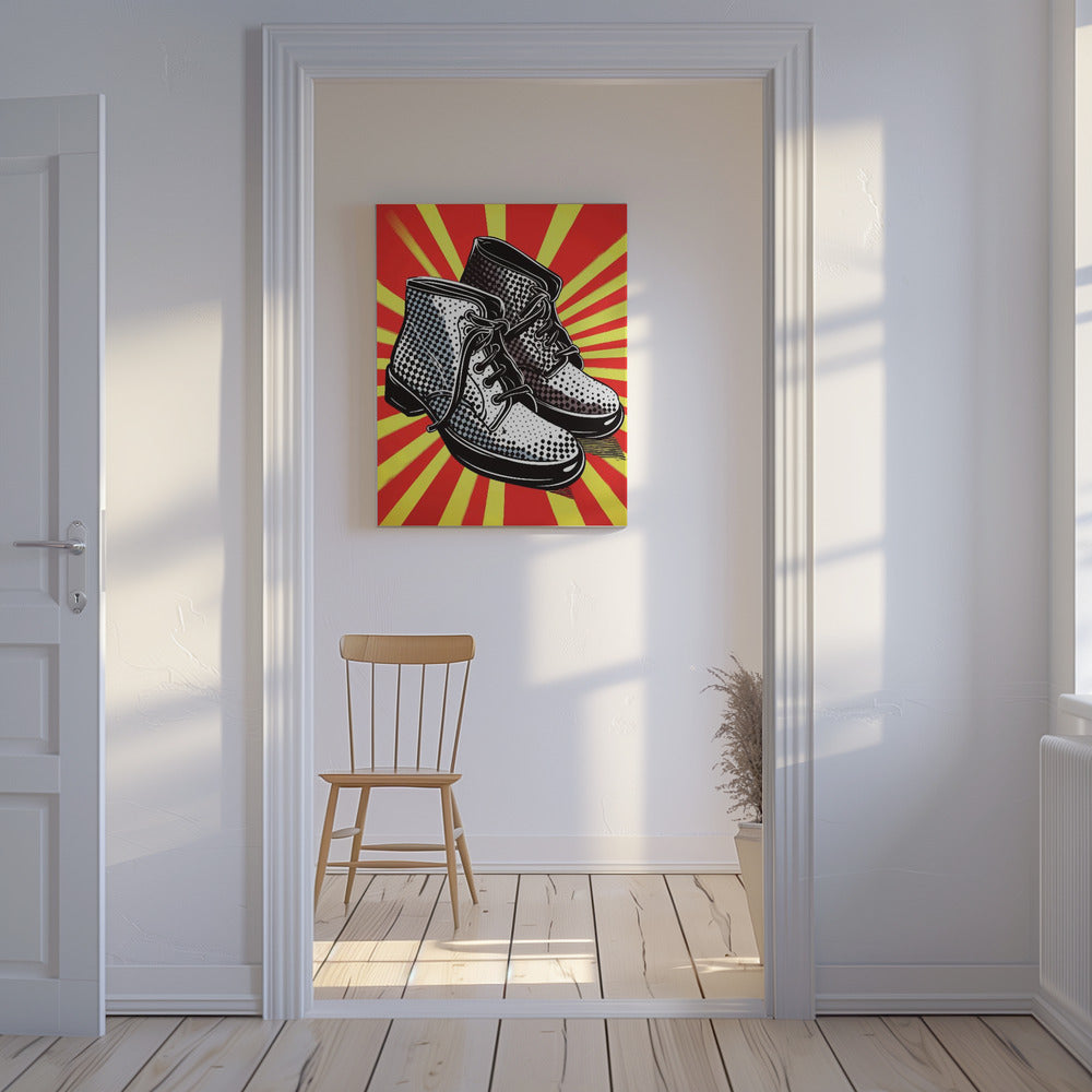 Vintage Boots with Polka Dots | Canvas