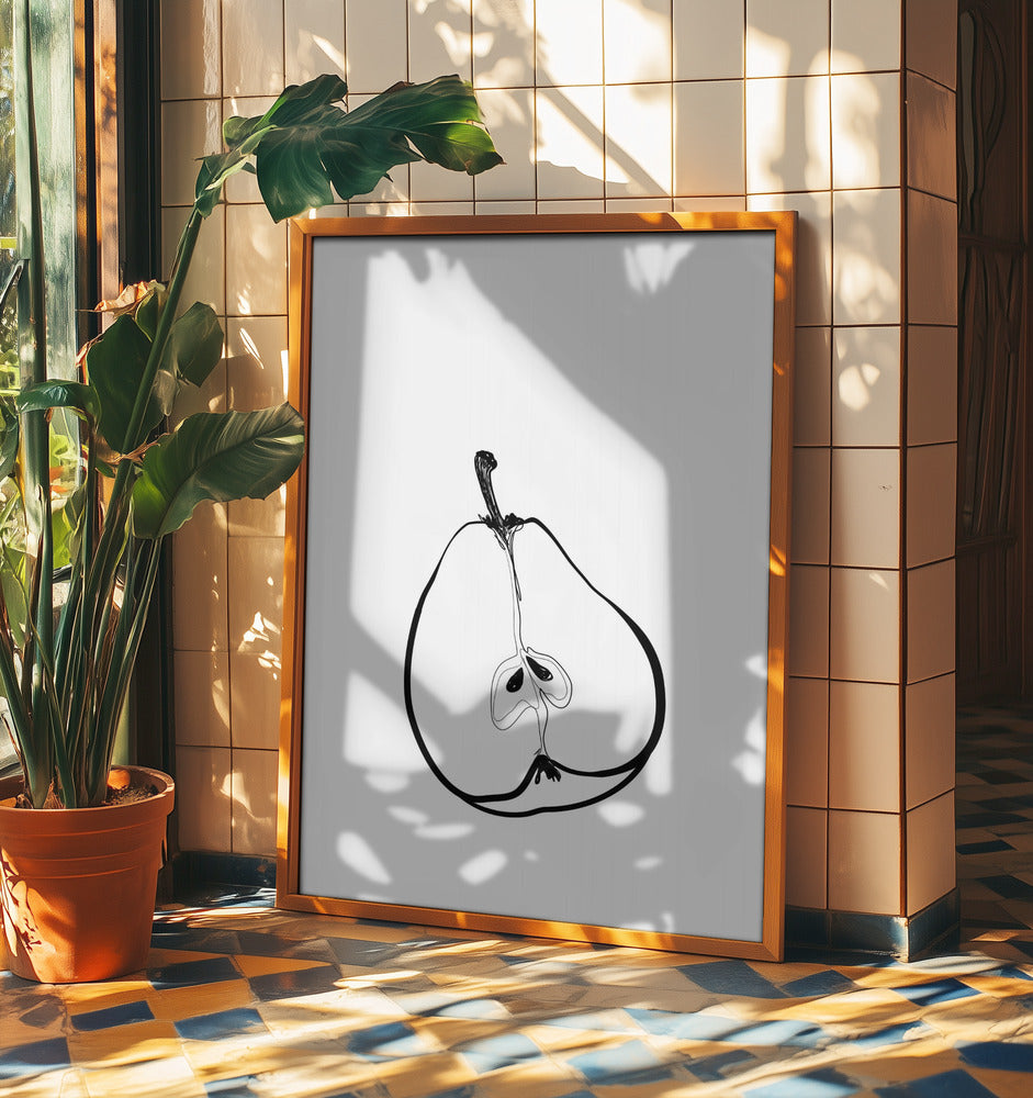 Line art half pear | Poster