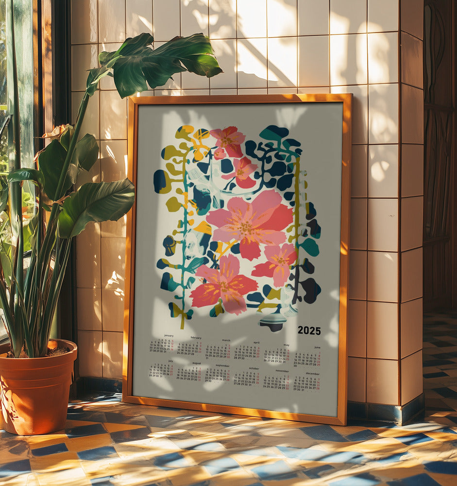Calendar 2025 colorful orchid | Poster