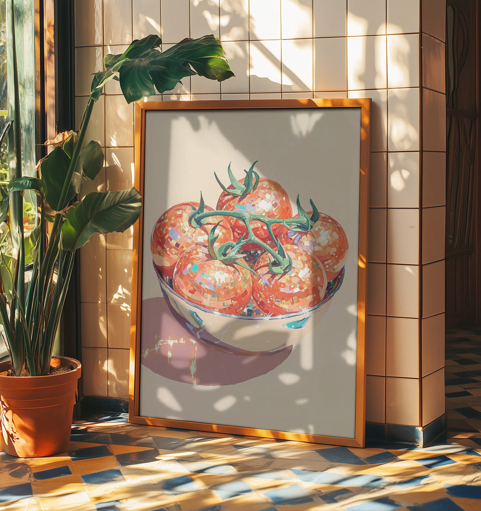 Disco Ball Tomatoes in a Bowl | Poster