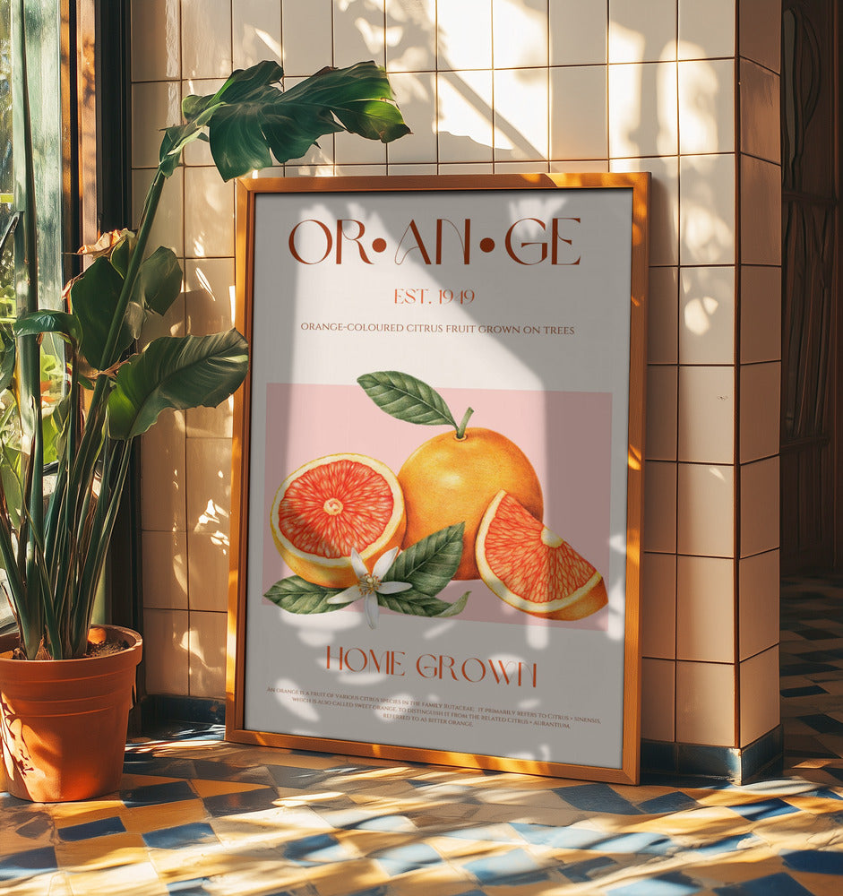 Vintage-tema med livfulla apelsiner | Poster