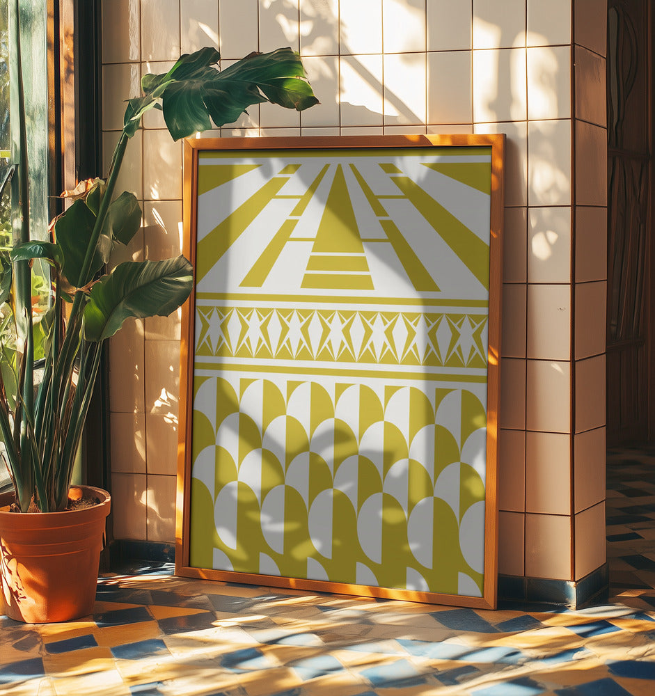 Minimalist art deco geometric yellow | Poster