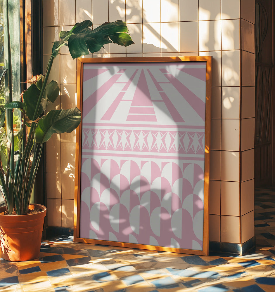 Minimalist art deco geometric pink | Poster