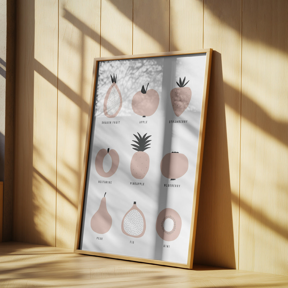 Minimalistisk Frugtgitter | Plakater - Kunsttryk