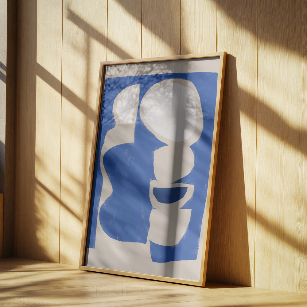 Organic shape cut out in blue | Poster