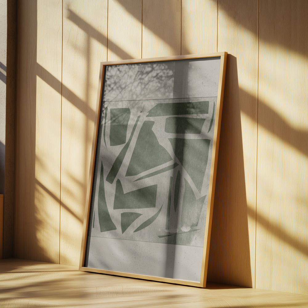 Grön geometrisk labyrint | Poster
