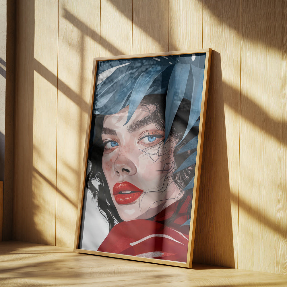 Woman With Blue Eyes portrait | Poster