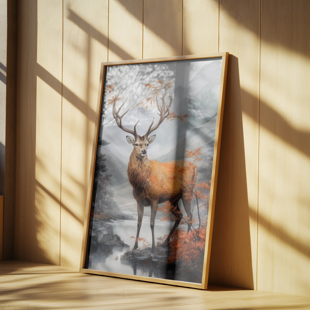 Akvarell djurkonst med hjort | Poster
