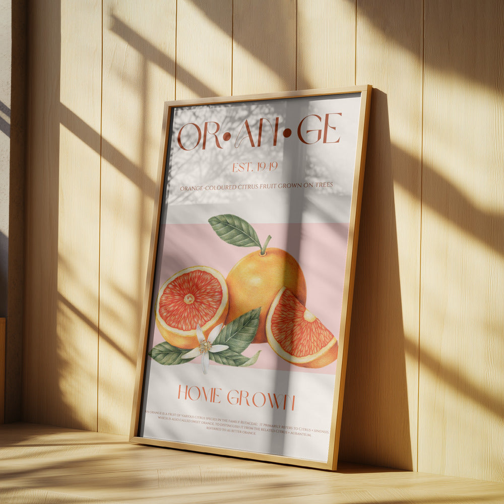 Vintage-tema med livfulla apelsiner | Poster