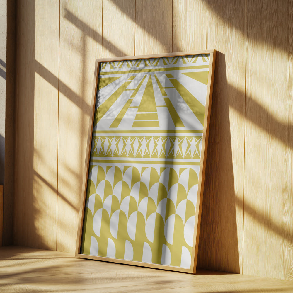 Minimalist art deco geometric yellow | Poster