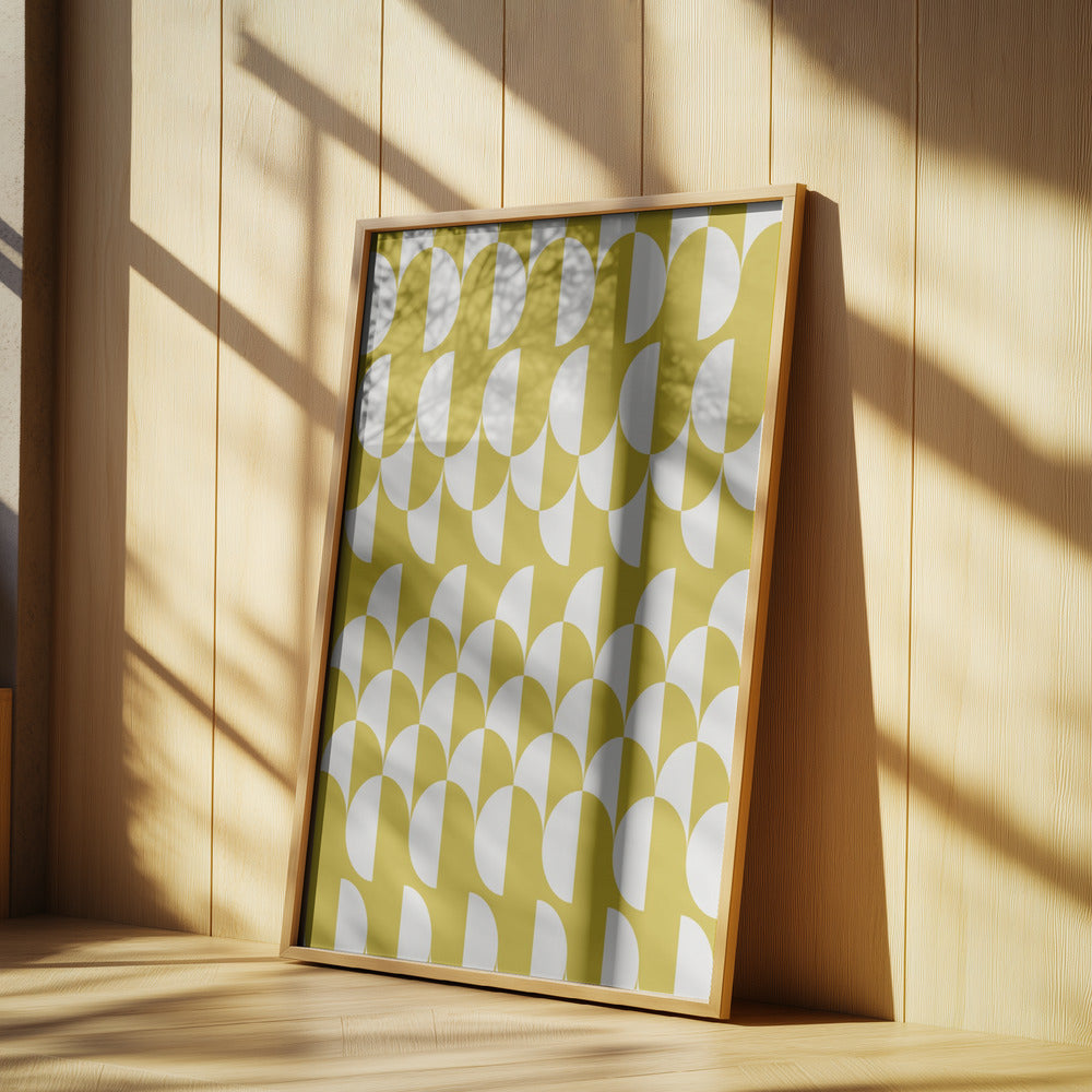 Minimalist art deco geometric arches yellow | Poster