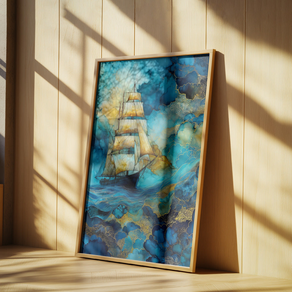 Nautica Sea Art Watercolor Ship (26) | Poster