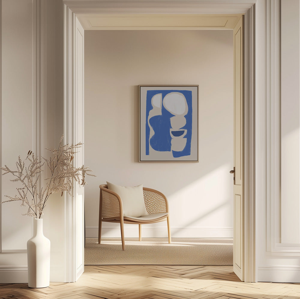 Organic shape cut out in blue | Poster
