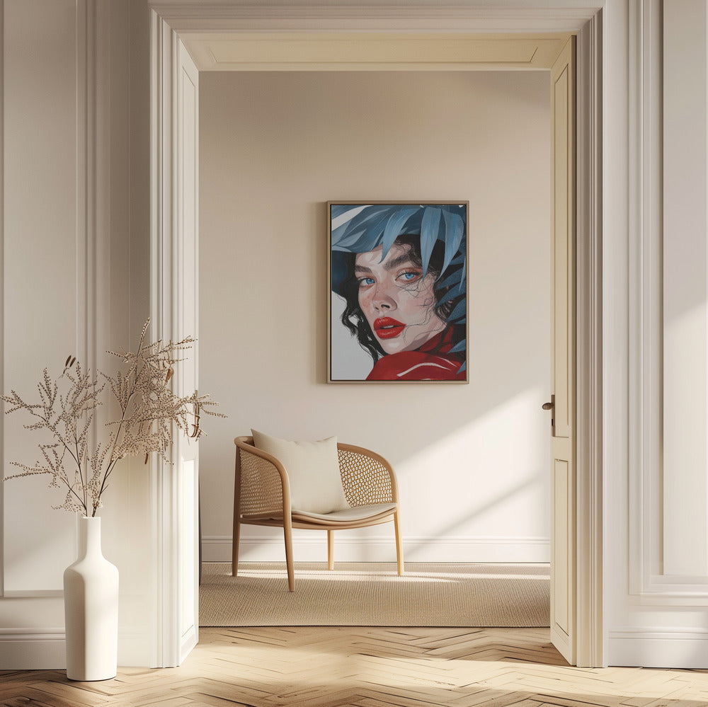 Woman With Blue Eyes portrait | Poster