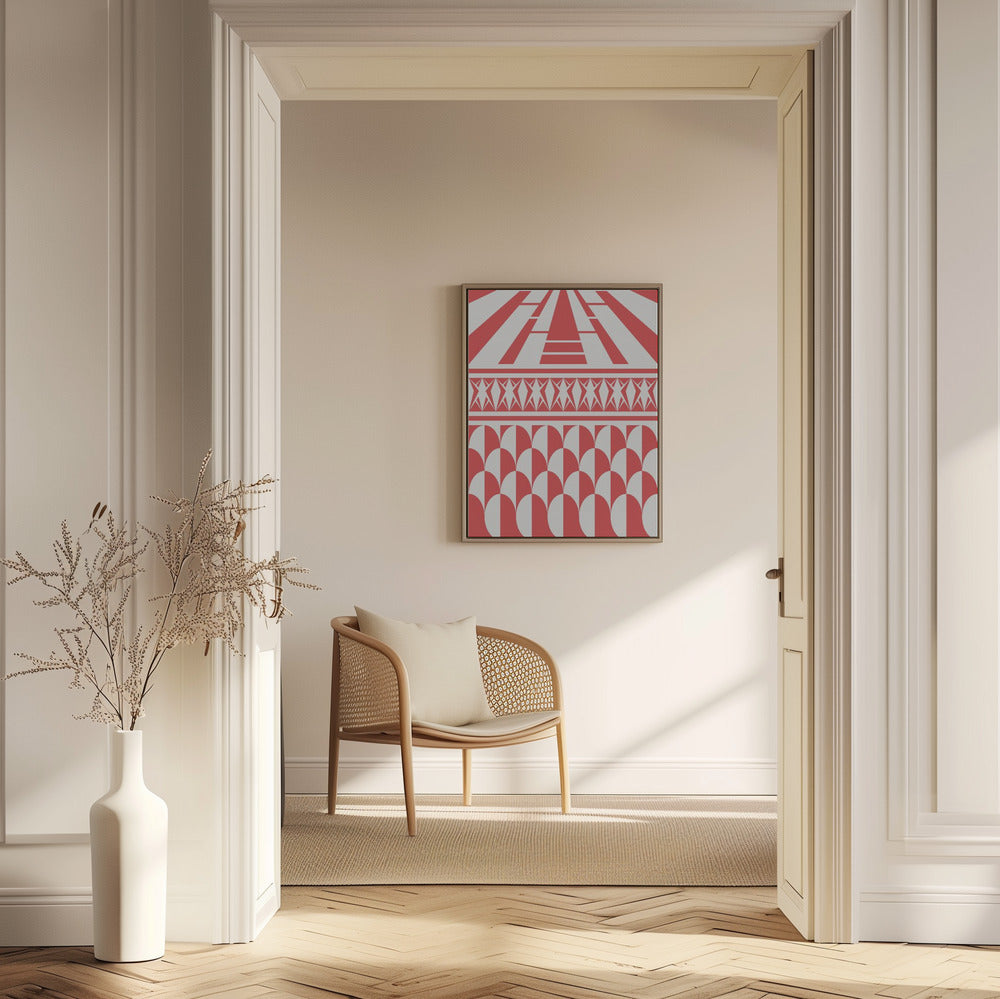 Minimalist art deco geometric red | Poster