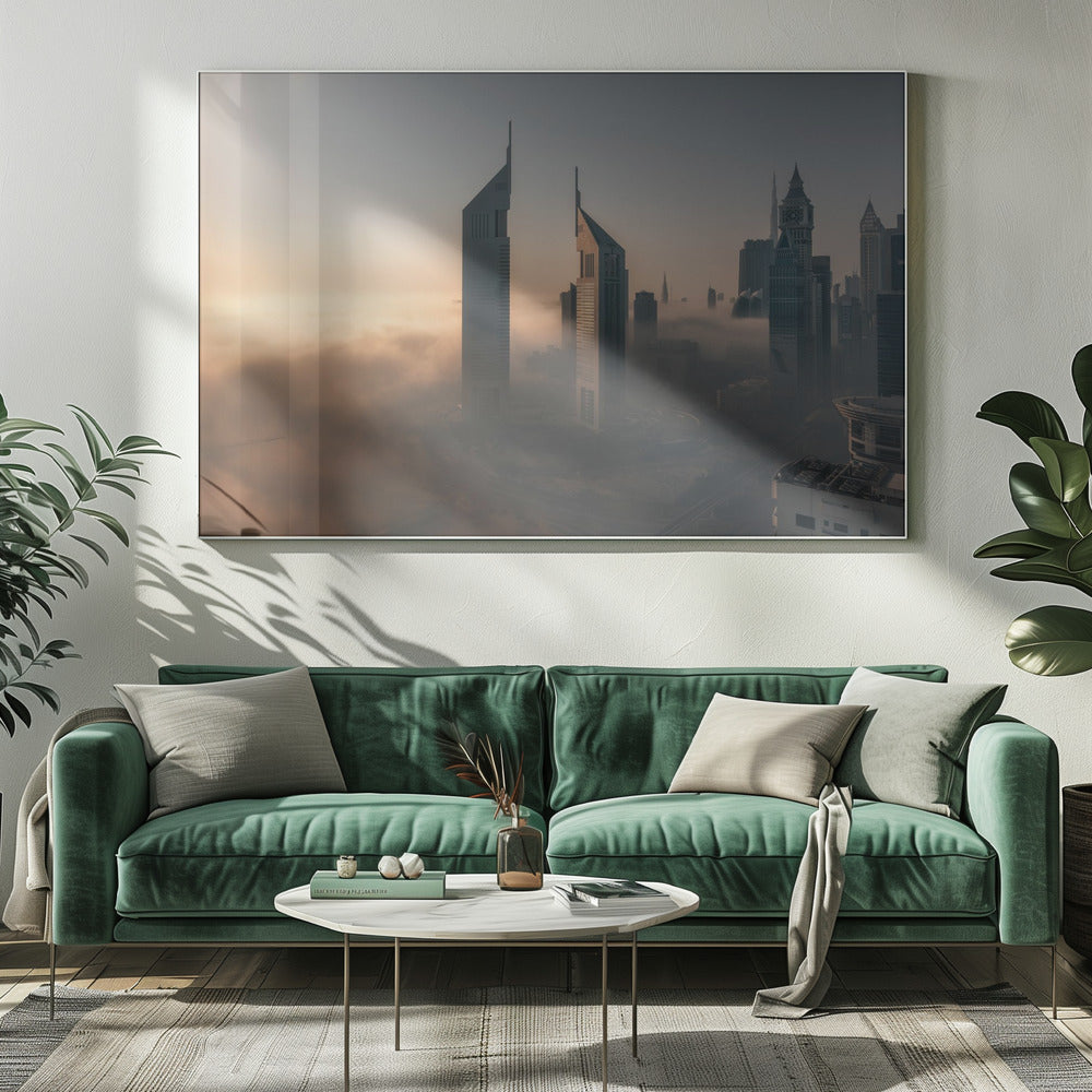 Confinement par le brouillard sur la ville d'acier | Tableaux sur Toile