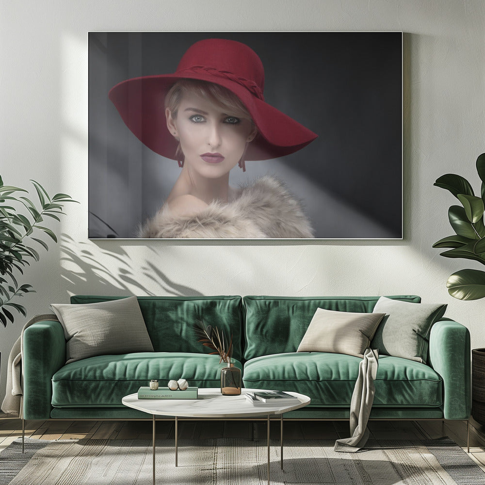 Il cappello rosso di Amber | Stampe su Tela