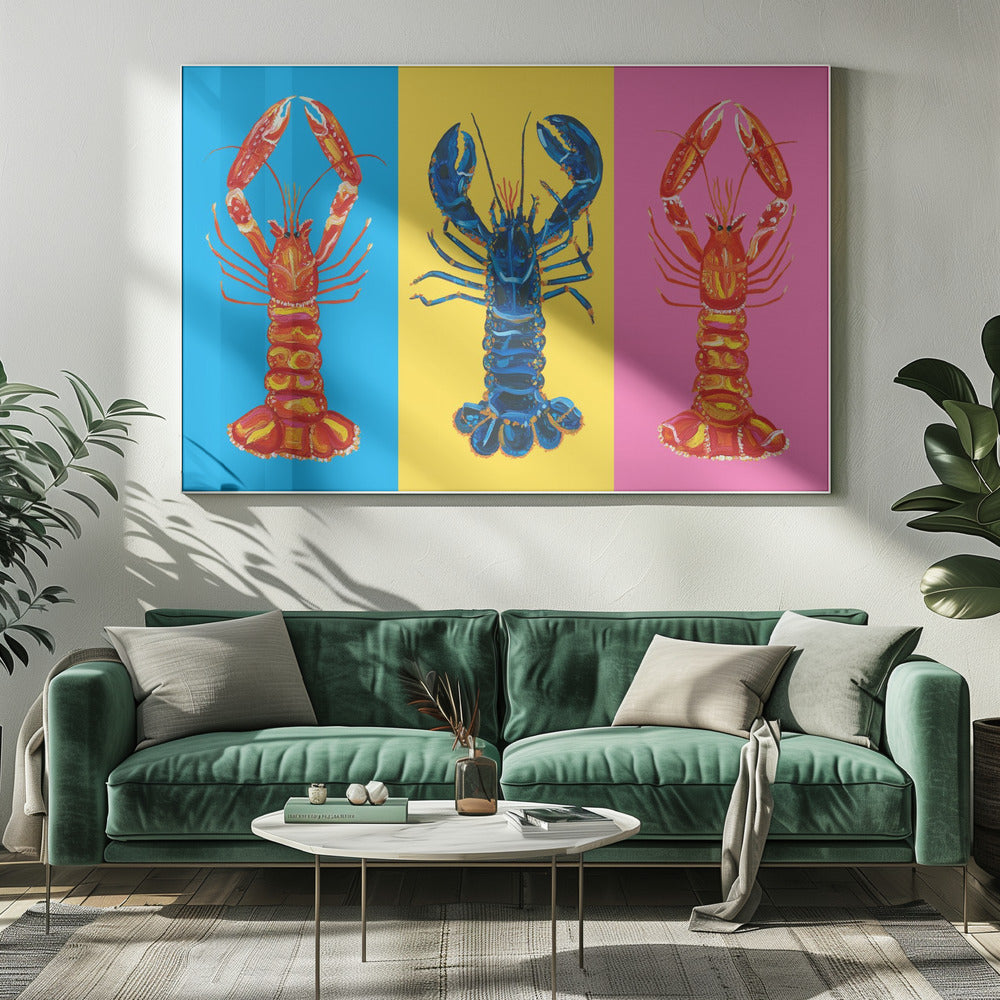 Arte pop de langosta y langostinos | Impresiones en Lienzo
