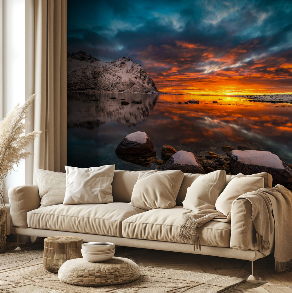 cielo en llamas | Papel Pintado Fotográfico