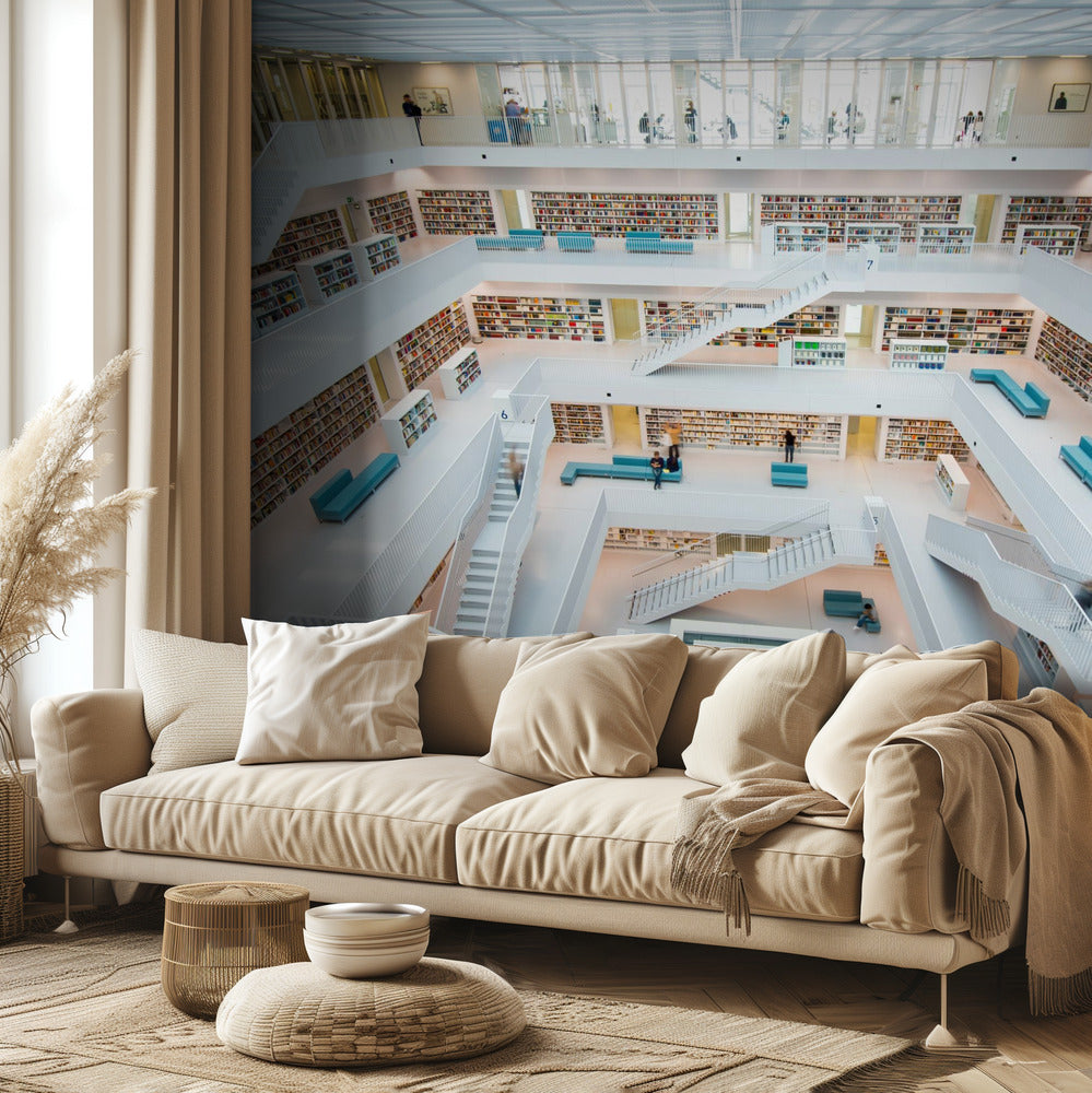 bibliothèque de Stuttgart | Papier Peint Photo