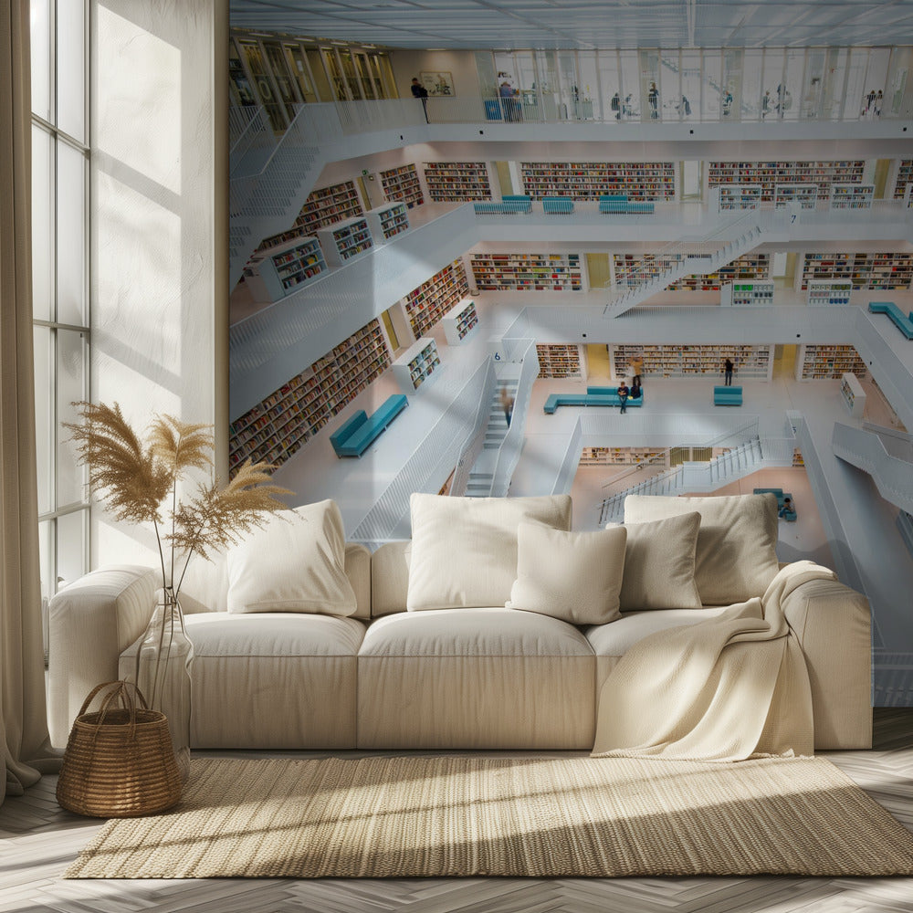 bibliothèque de Stuttgart | Papier Peint Photo