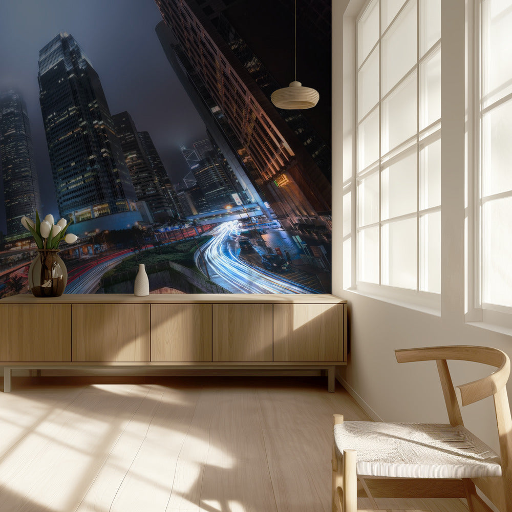 Lumières de la ville de Hong Kong | Papier Peint Photo