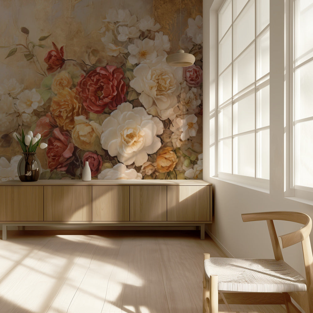 Fa Vintage Blommor 77 | Fototapet