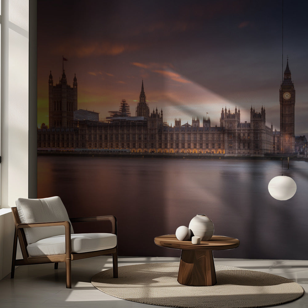Tramonto sul Palazzo di Westminster a Londra | Carta da Parati Fotografica