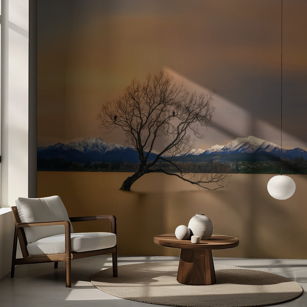 Bagliore mattutino sul lago Wanaka | Carta da Parati Fotografica