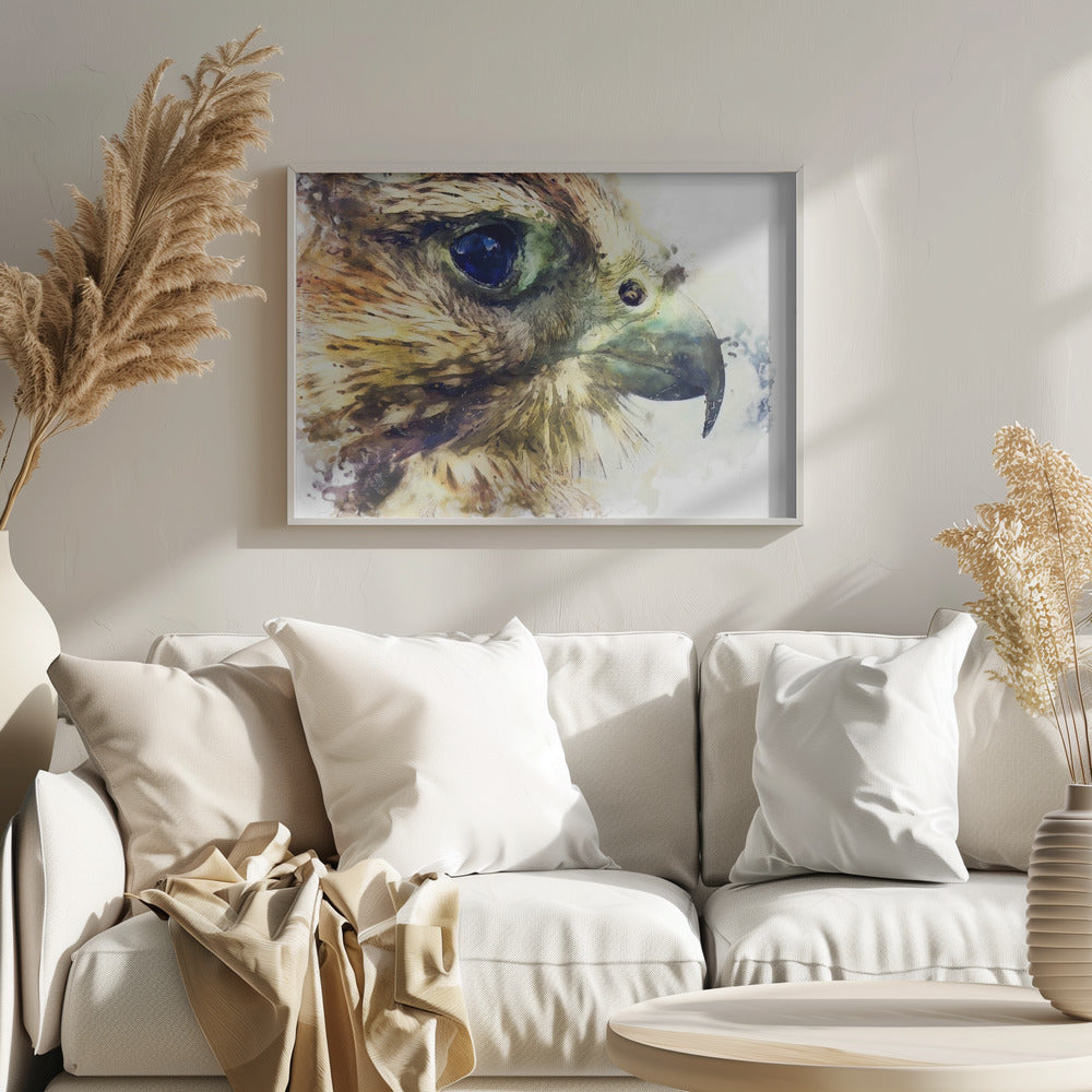 Tier Vogel Turmfalke Aquarell Tierkunst | Poster