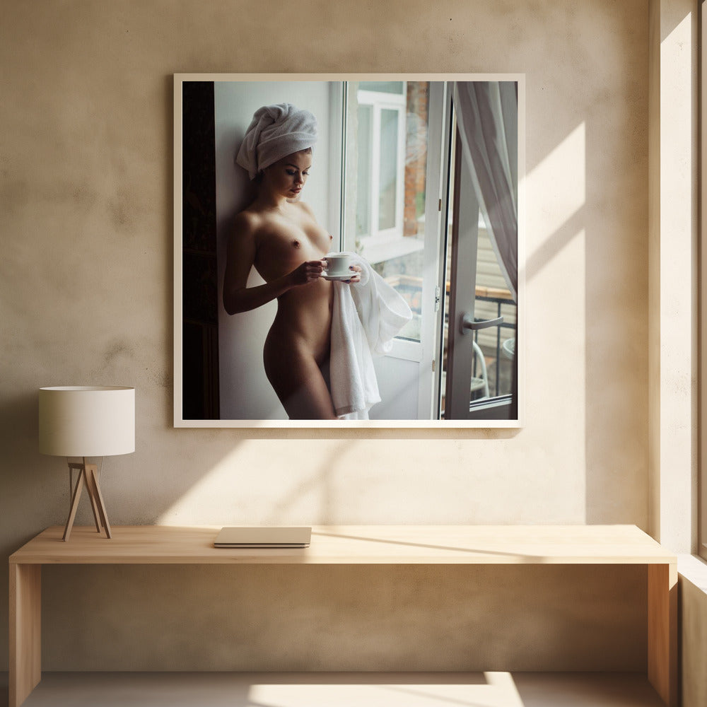Kalter Morgen und heißer Kaffee | Poster