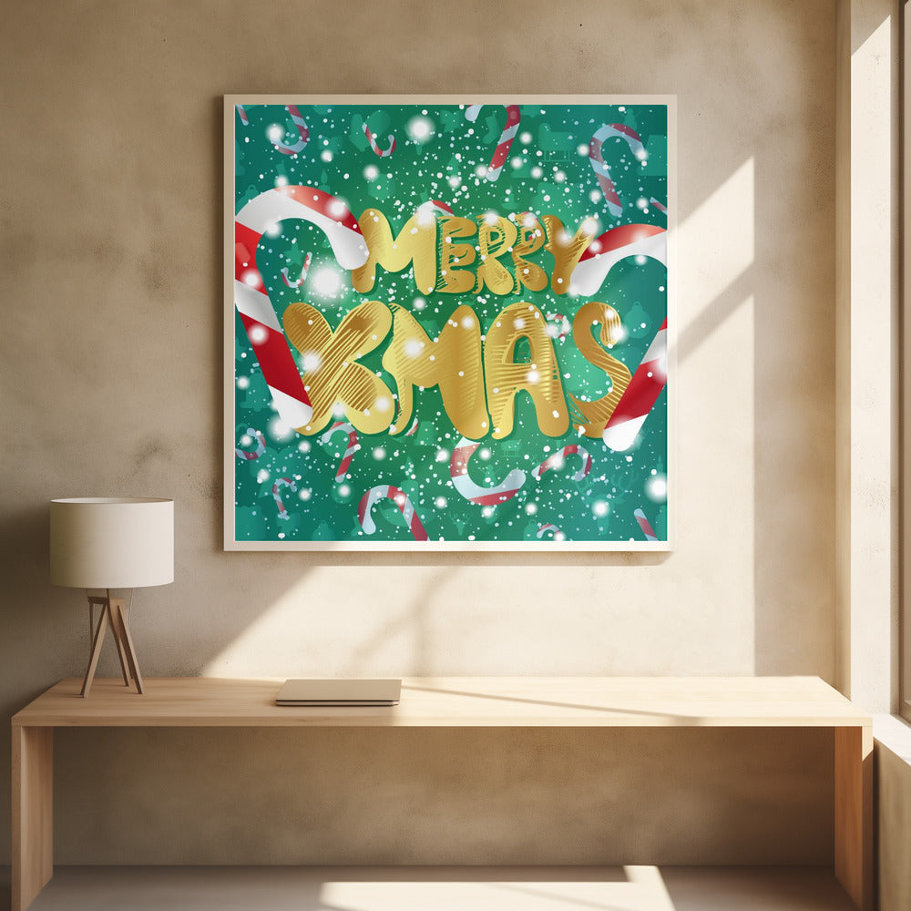 Merry Xmas Lettering | Poster