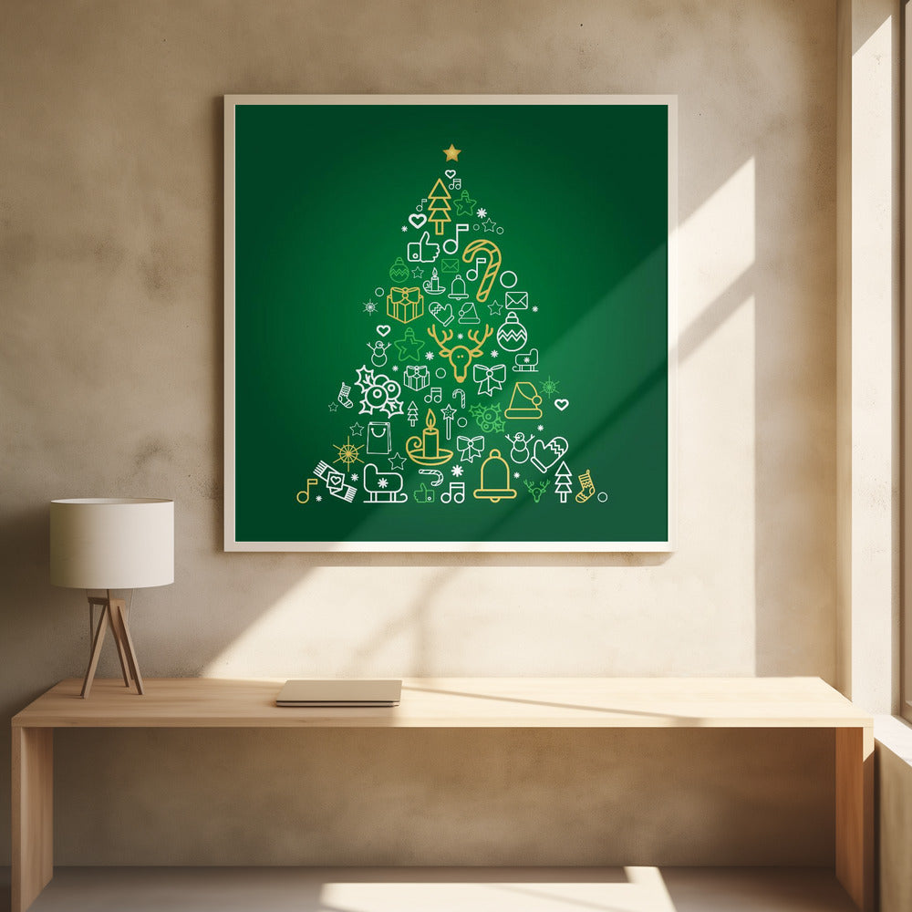 Festive Icons Tree | Poster