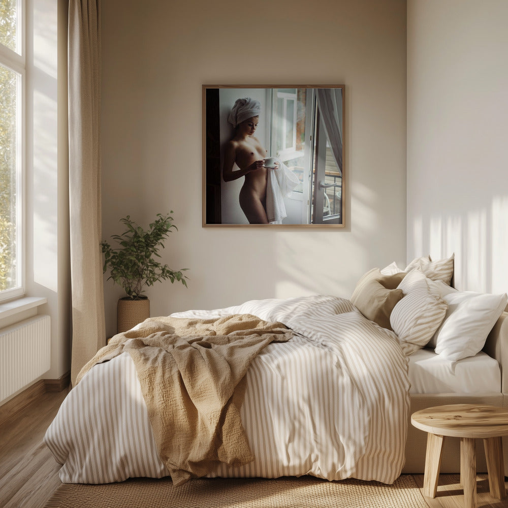 Kalter Morgen und heißer Kaffee | Poster