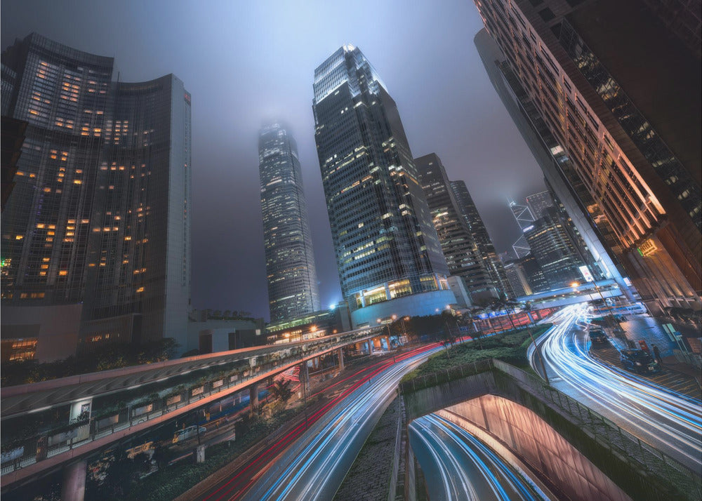 Lumières de la ville de Hong Kong | Papier Peint Photo