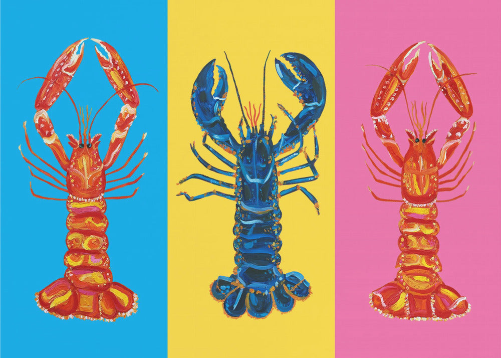 Arte pop de langosta y langostinos | Impresiones en Lienzo