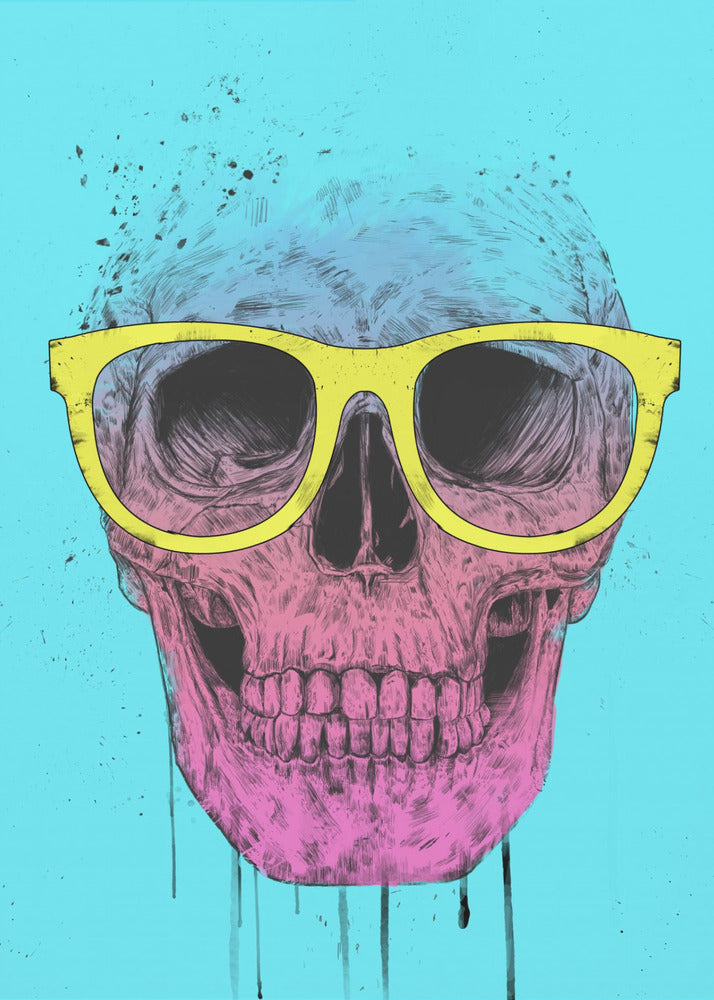 Calavera pop art con gafas | Impresiones en Lienzo